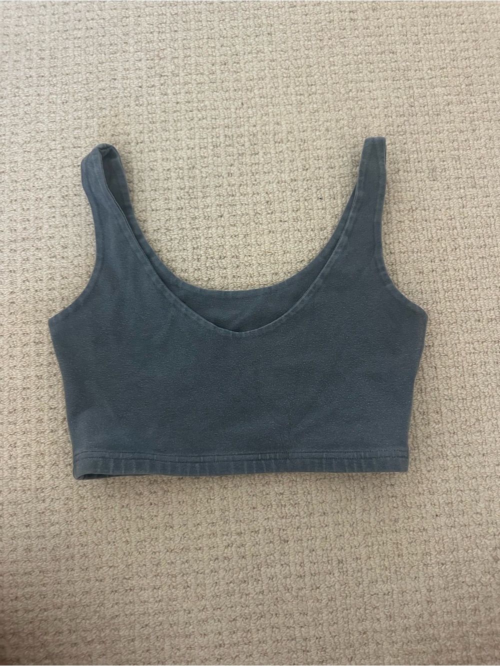 Brandy Melville Charcoal Scoop Neck Crop Tank